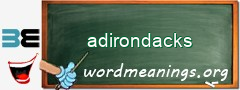 WordMeaning blackboard for adirondacks